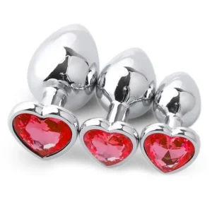 Conjunto de 3 plugs anais de metal nos tamanhos P/M/G
