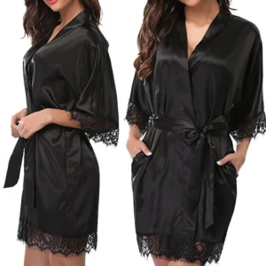 Conjunto de pijama feminino de uma peça, em seda
